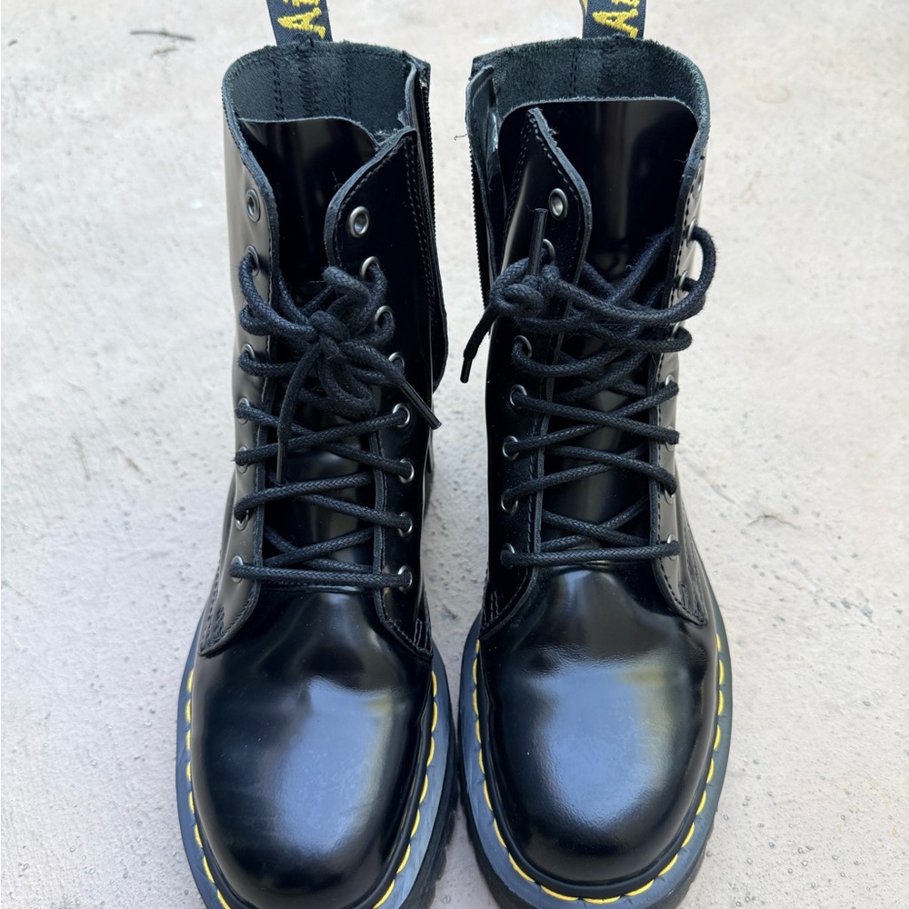 Patent Leather Platform Doc Martin Boots